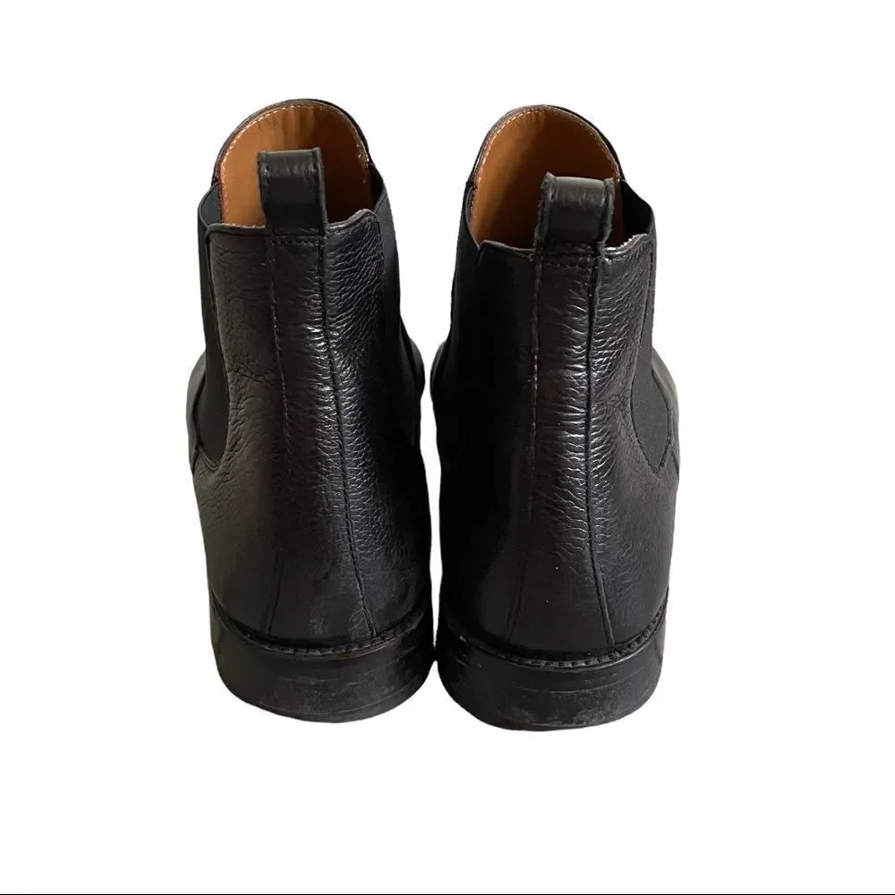 TAFT Men’s Black Leather Chelsea Pull-On Ankle Boots Handcrafted In Spain 40